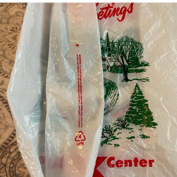 Vintage Kmart White Plastic Bag with Christmas Design - Picture 3 of 5
